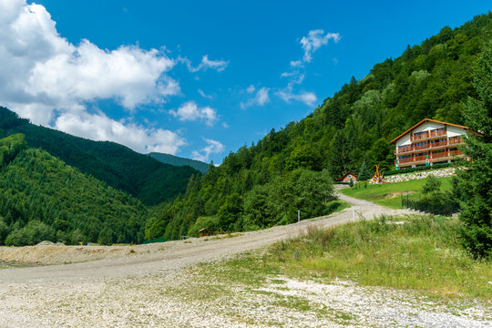 Relaxation place at the foot of the Piatra Craiului massif, Plaiul foii, Zarnesti, Brasov, Romania