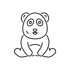 Black line icon for panda