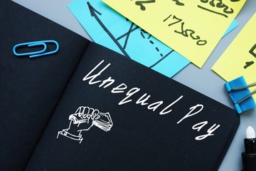 Obraz premium Business concept about Unequal Pay with inscription on the page.