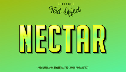 Fototapeta na wymiar Nectar Yellow Green Style Editable Text Effect Premium EPS