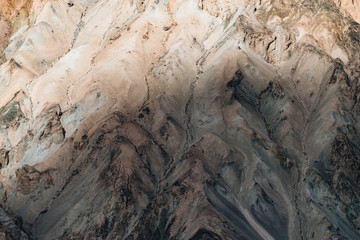Barren mountains on rocky desert landscape