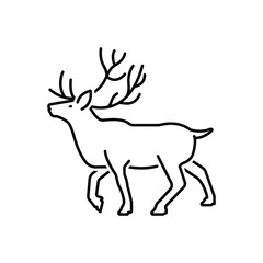 Black line icon for reindeer