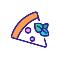 slice of pizza with oregano icon vector. slice of pizza with oregano sign. color symbol illustration