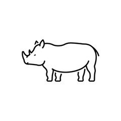 Black line icon for rhinoceros saurus