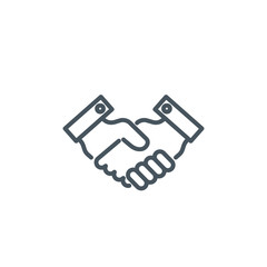 don't shake hands single line icon isolated on white. Perfect outline symbol Prevention direct contact with infection Coronavirus Covid 19 banner. warning element avoid handshake with editable Stroke