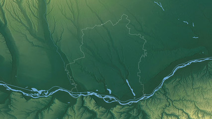 Teleorman, Romania - outlined. Relief