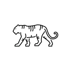 Fototapeta na wymiar Black line icon for tiger