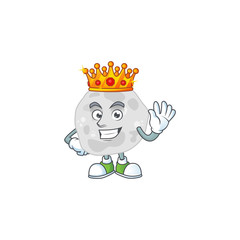 A charming King of fibrobacteres cartoon character design with gold crown