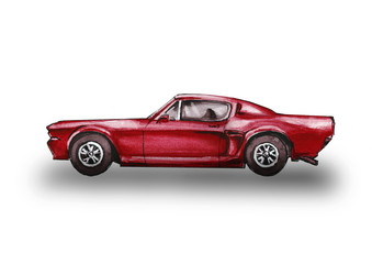 Classic Rce car , isolated, white background