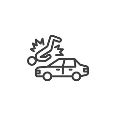 Pedestrian accident line icon. linear style sign for mobile concept and web design. Car accident outline vector icon. Symbol, logo illustration. Vector graphics
