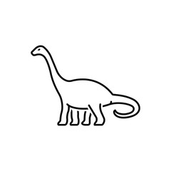 Black line icon for dinosaur