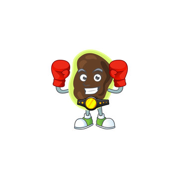 Caricature picture of firmicutes boxing athlete on the arena