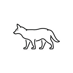 Black line icon for fox