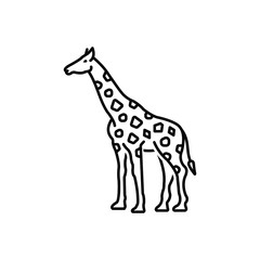 Black line icon for giraffe