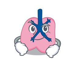 A cute arrogant caricature design of lung having confident gesture