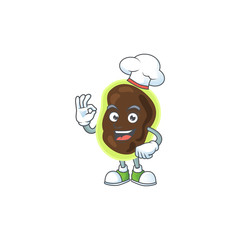 Firmicutes chef cartoon drawing concept proudly wearing white hat