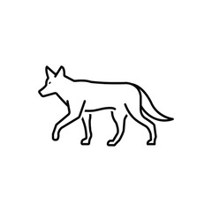 Black line icon for jackal