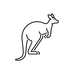 Black line icon for kangaroo