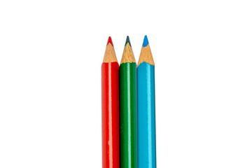 RGB Buntstifte auf einen Weißen Hintergrund