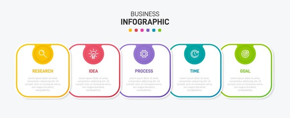 Infographic design with icons and 5 options or steps. Thin line vector. Infographics business concept. Can be used for info graphics, flow charts, presentations, web sites, banners, printed materials.