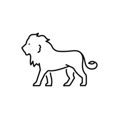 Black line icon for lion