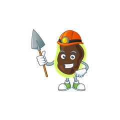 Firmicutes as a miner cartoon character design