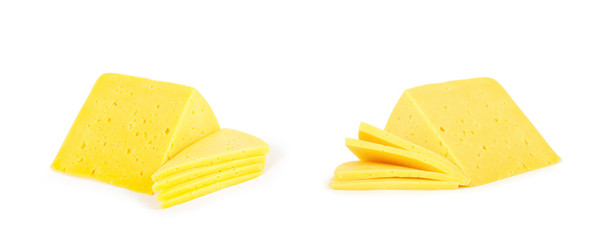 piece of cheese isolated on a white background