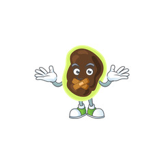 Obraz premium Firmicutes Cartoon drawing design making a quiet finger gesture
