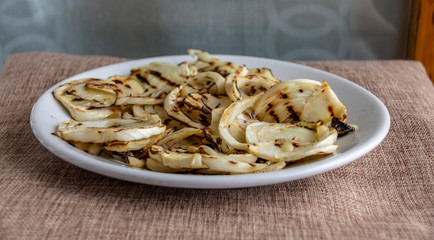 Grilled fennel in the plate