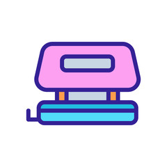 office punch with convenient holder icon vector. office punch with convenient holder sign. color symbol illustration