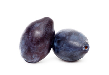 plums isolated on white background