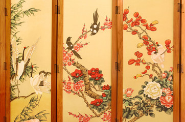 Details of a traditional Chinese classic standing screen