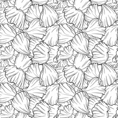 Black and white vector poppy patterns seamless pattern