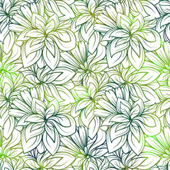 Abstract decorative floral pattern in watercolor style