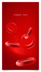 Red blood cells 3d color vector background with text space. Bloodstream in vein realistic social media stories mockup. Erythrocyte flow. Hematology medical web banner template