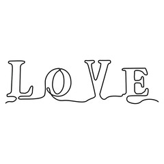 one line continuous drawing love letter