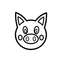 pig head cartoon icon vector design template