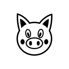pig head cartoon icon vector design template