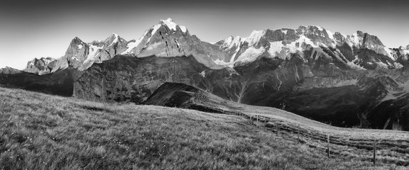 Morning in Alpes mountains, Switzerland, Europe
