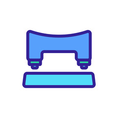 hole punch office back view icon vector. hole punch office back view sign. color symbol illustration