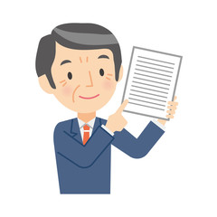 書類を持ったシニアビジネスマン