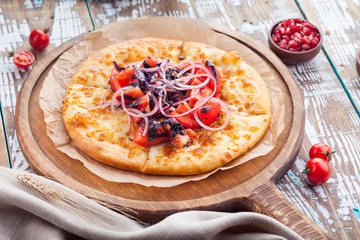 khachapuri with tomatoes