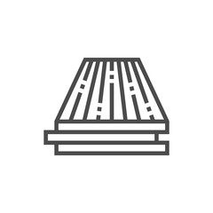 Engineered wood flooring vector icon. That is a floor finishing material for home interior decoration. Consist of hardwood layer  bonded over plywood. Include tongue and groove for joining with other.