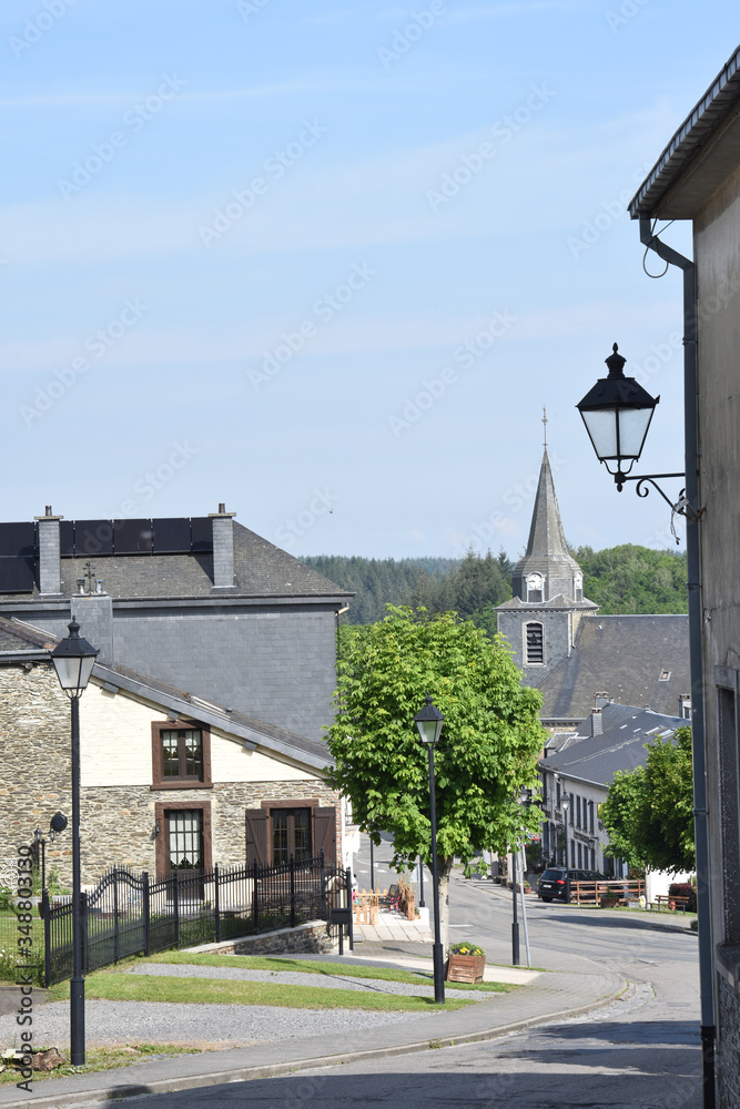 Wall mural belgique wallonie ardenne village rural campagne logement