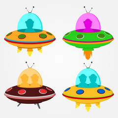 Alien Ship Cartoon Vector Graphic. UFO Vector Design Icon
