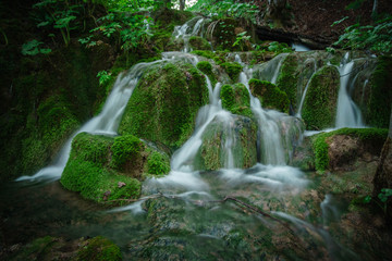 Fototapeta na wymiar Waterfalls of the Plitvice Lakes in Croatia