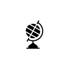 Obraz premium World map vector icon in black solid flat design icon isolated on white background