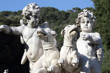 Fototapeta premium Caserta, Italy - June 10, 2012 - Royal Palace of Caserta - Detail of the fountain of Venus and Adonis