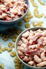 Freshly cooked macaroni soup called Sopas in Filipino