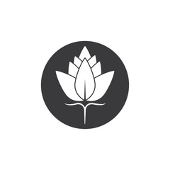 Beauty Cotton flower vector , Simple  icon Cotton flower template symbol nature